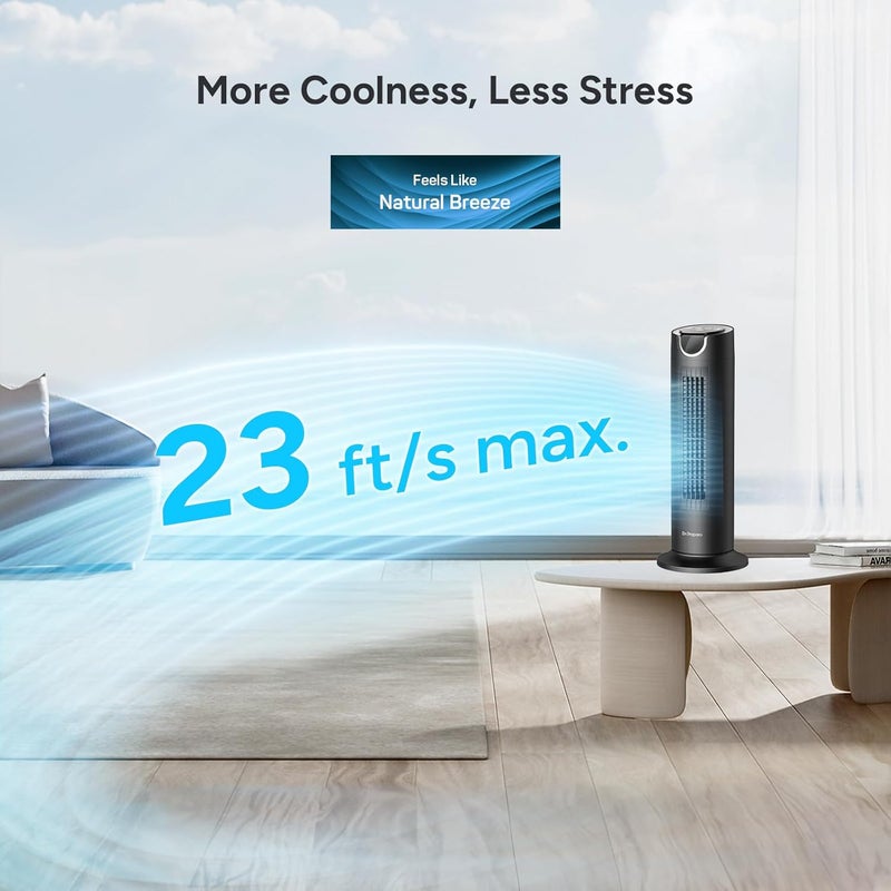 Dr. Prepare Tower Fan for Bedroom, 25 dB Quiet DC Bladeless Fan with Remote, 8 Speeds, 1-8H Timer, 80° Oscillating Fans for Indoors, 16 Inch Portable Desk Table Fans for Room, Home, Office - Image 3
